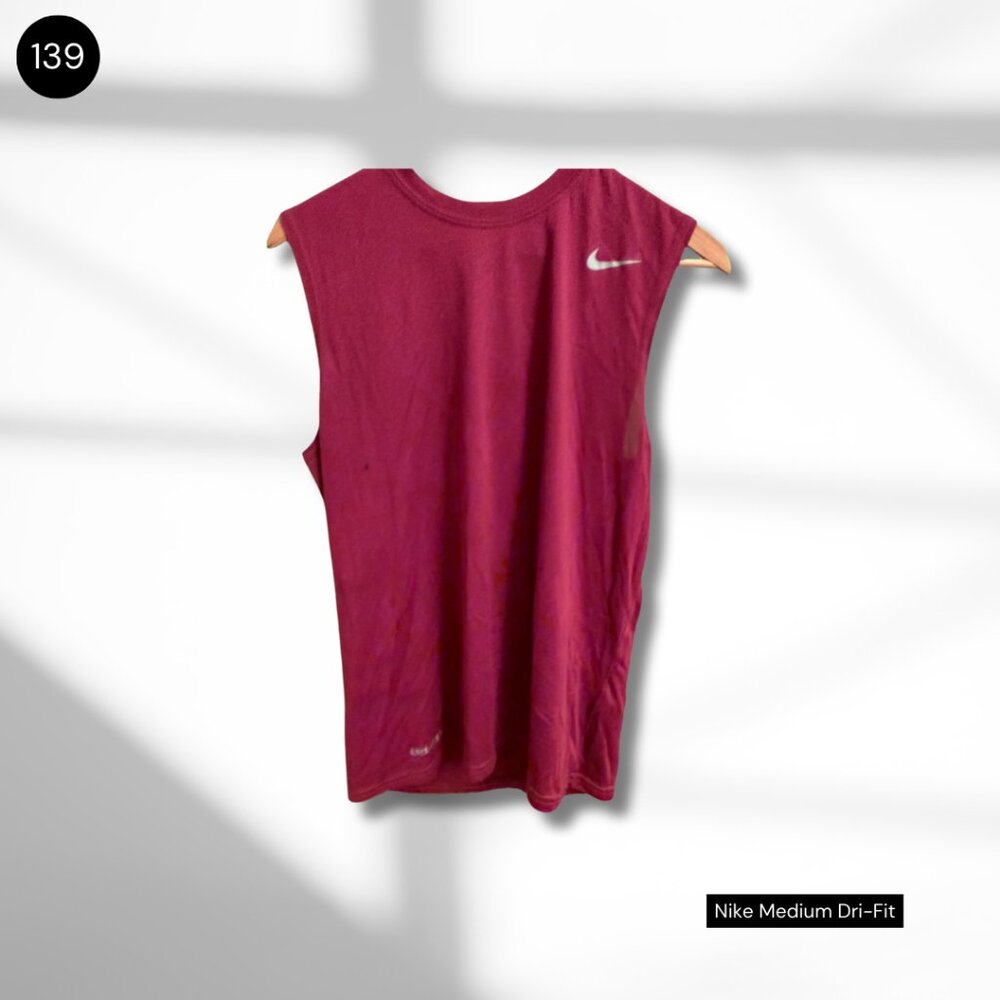 Nike Dri-FIT Sleeveless Shirt | Medium | Red Athletic Top